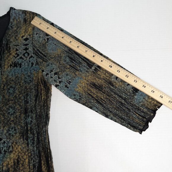 Christopher & Banks 3/4 Sleeve Lettuce Hem Top Womens Medium Artsy Fairy Grunge - Picture 5 of 16